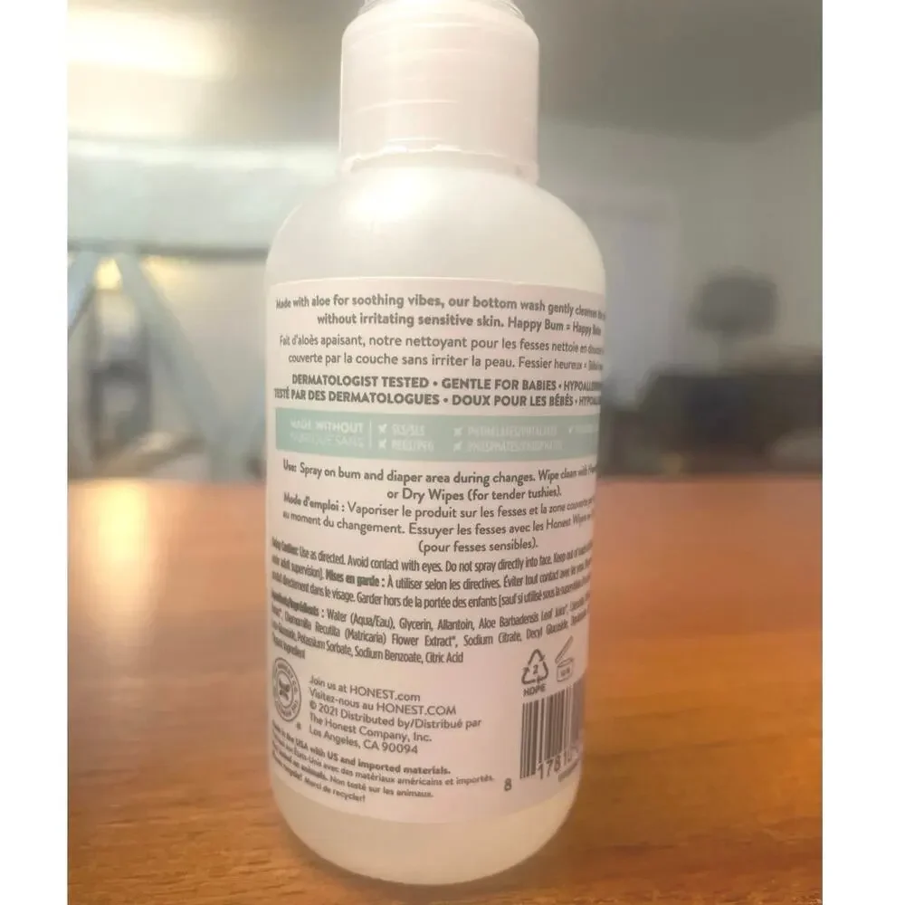 Soothing Baby Bottom Wash Cleanse Refresh 5.0 oz. Fragrance Free NiP HONEST